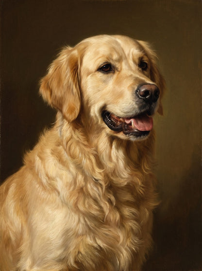 Exemple : golden retriever, style Peinture à l'huile