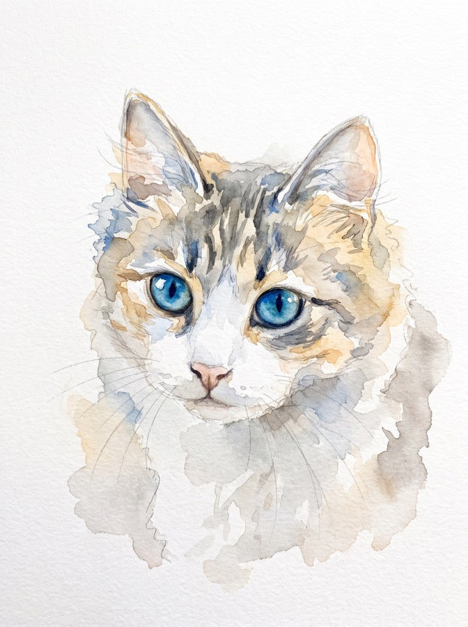 Exemple : chat tigré, style Aquarelle