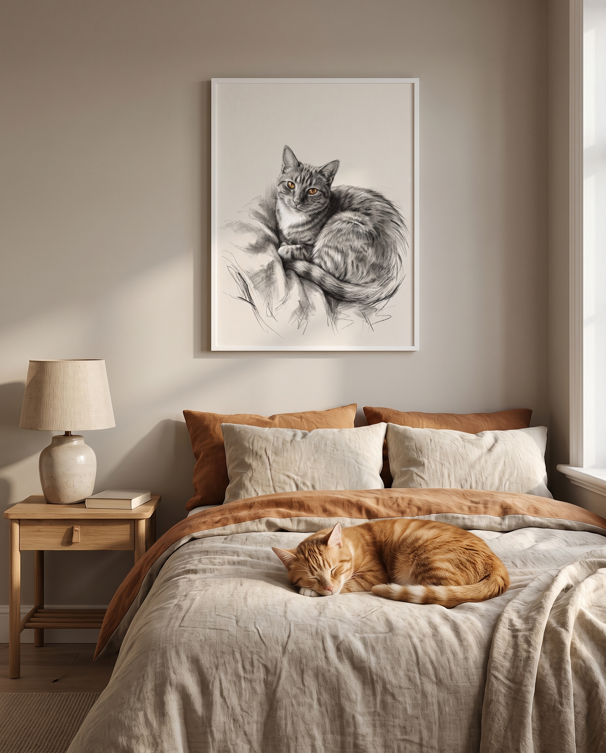 Style Fusain au-dessus du lit (cadre non inclus)